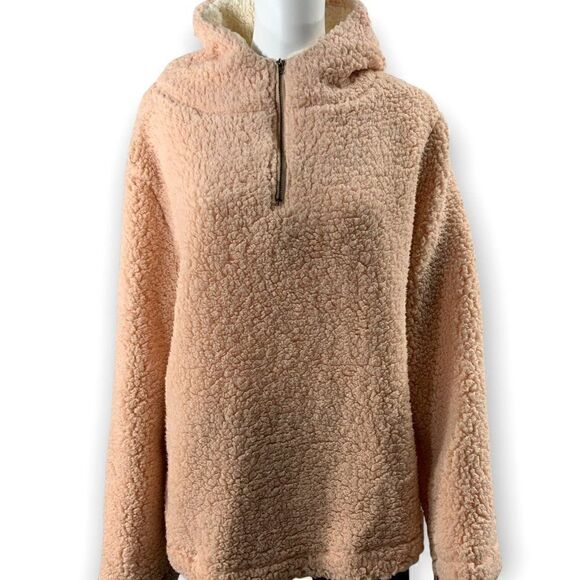 Forgotten Grace Pink Hoodie Pullover 1/4 Zip Sweatshirt Medium NWT - Picture 2 of 6